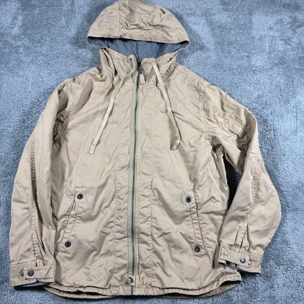 Carbon2Cobalt Mens XL Tan Khaki Full Zip Hooded Field Jacket Outdoor‎ Hunting